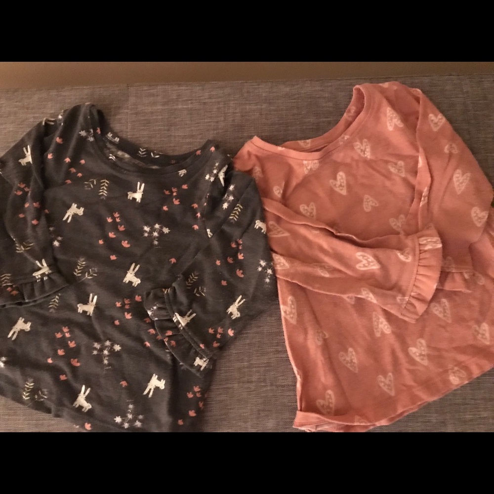 2 long sleeve shirts with ruffles (6 months)